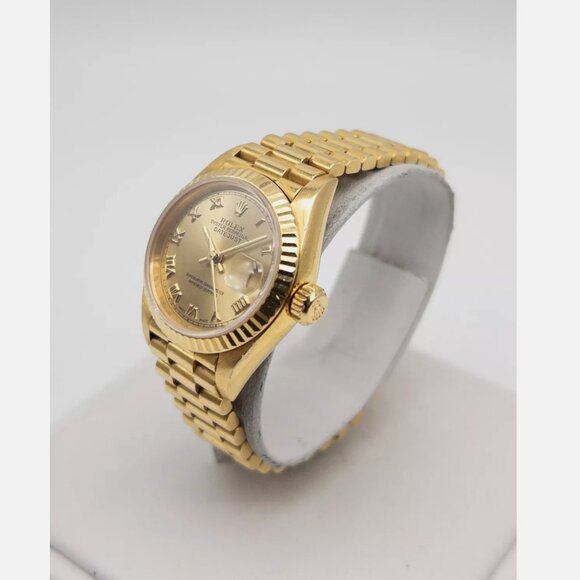ROLEX LADIES PRESIDENT 18K GOLD WITH PAPERS AND TAG